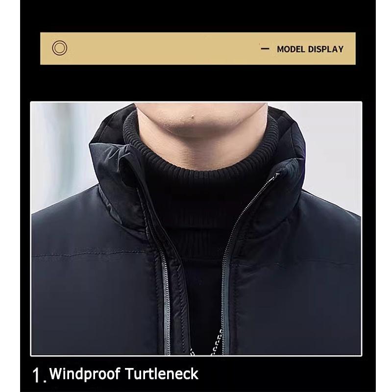 2026 Cotton jacket men's autumn and winter jacket fashionable stand collar thick warm casual plus size bread cotton jacket