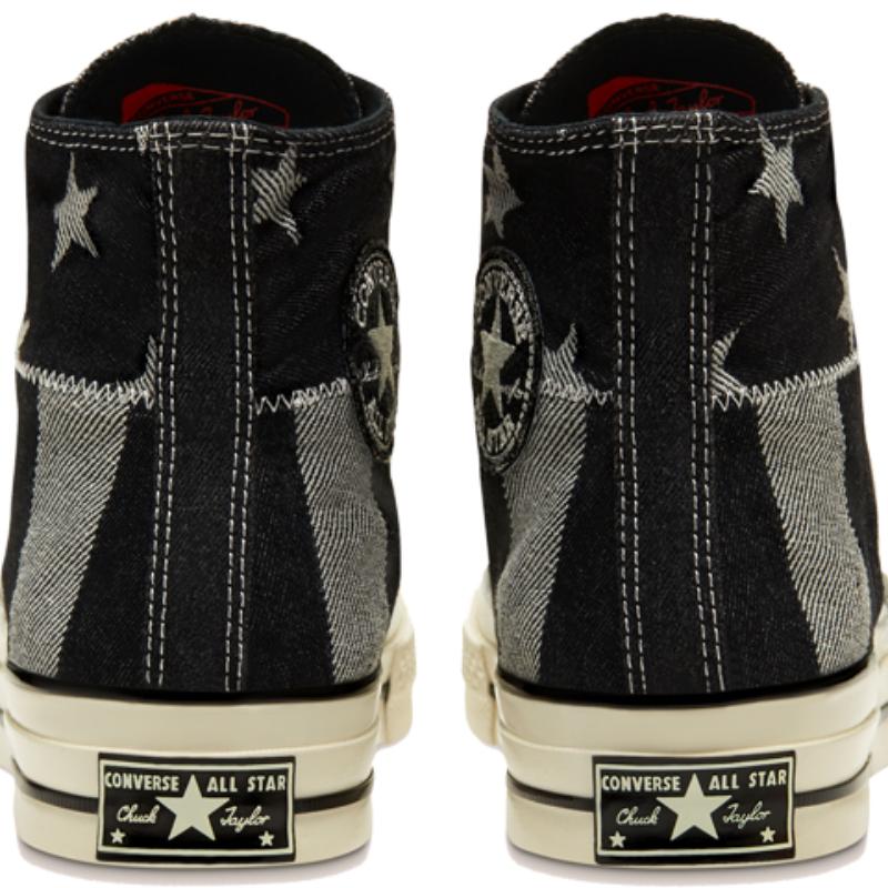 Converse Чак 1970-е Американский флаг Винтаж Универсальные Высокие кеды из парусины Унисекс Черно-серые