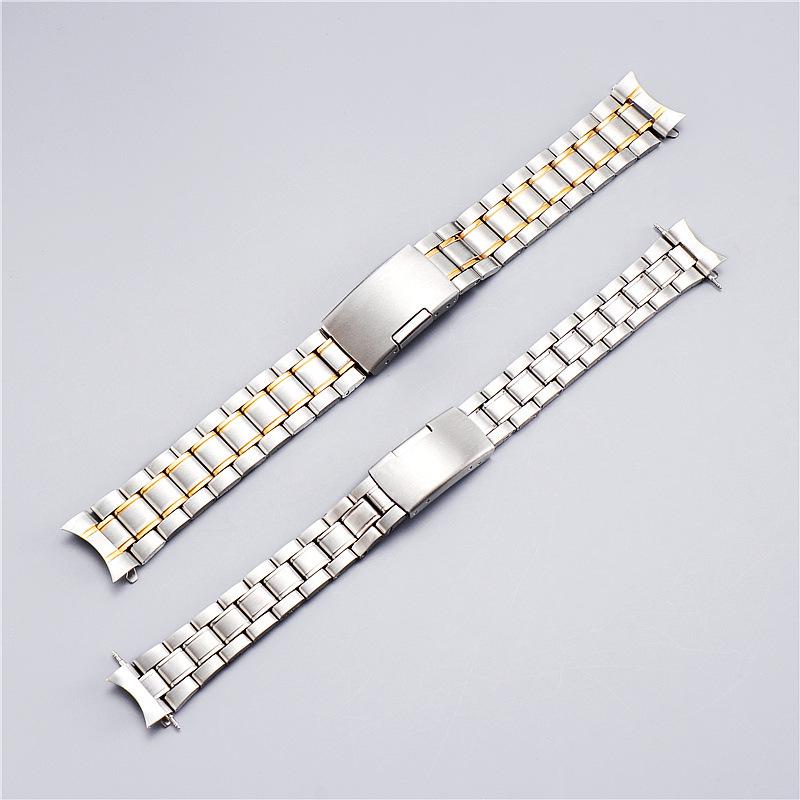 Men's Hollow Stainless Steel Five-Bead Curved Watch Band 20mm/22mm Watch Chain