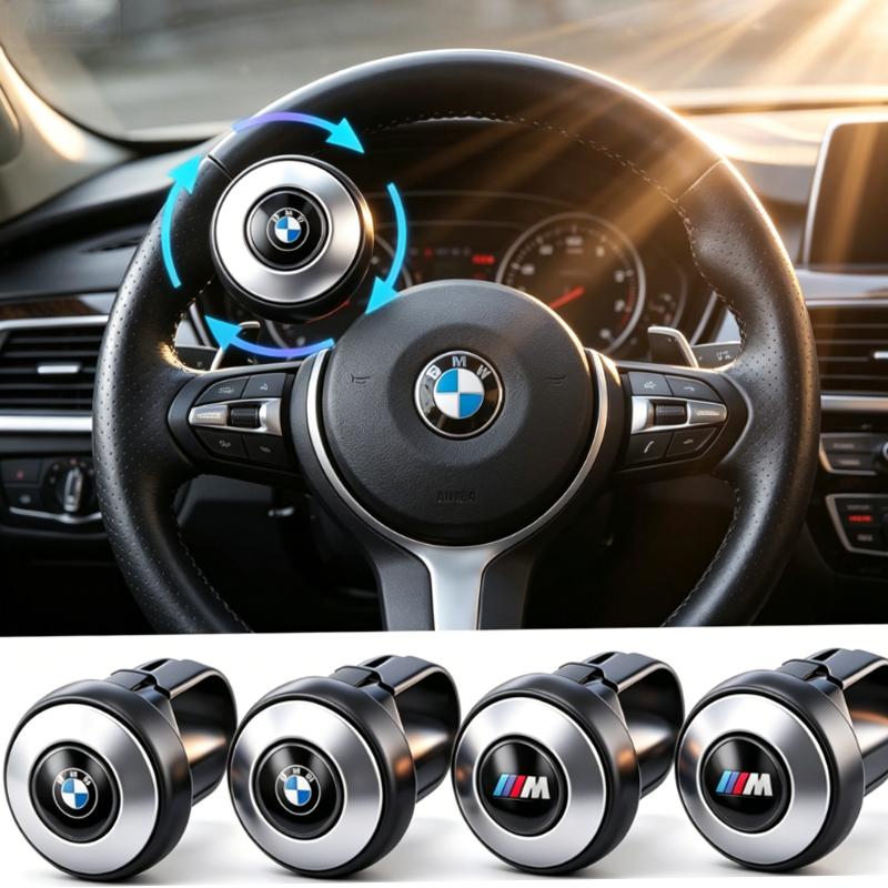 Car M Logo Steering Wheel Booster Ball Labor Saving Turning Spinner For BMW G80 G06 G07 G42 M2 M3 M4 M5 M6 M7 Interior Sticker xq2