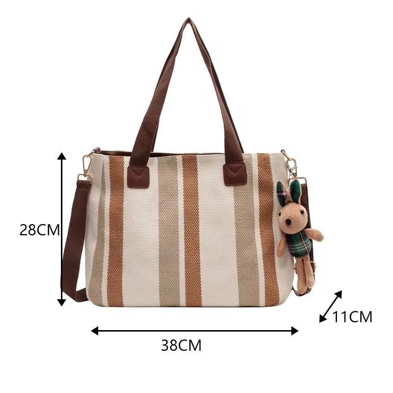 New Style Large-capacity Striped Single-shoulder Bag, Fashionable and Trendy Casual Handbag, Stylish Tote and Crossbody Bags sac