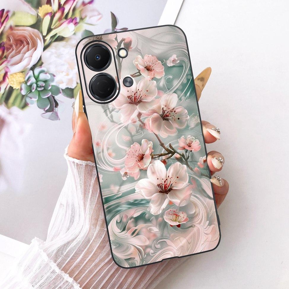 For Tecno Spark Go 3 Case Cover Fashion Butterfly Luxury Cute Painted Black Silicone Bumper For Tecno Spark Go3 KN3 Phone Casing