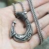 Vintage Stainless Steel Viking Anchor Hook Necklace for Men's Fashion Jewelry Viking Necklace Pendant Gift Men Chain