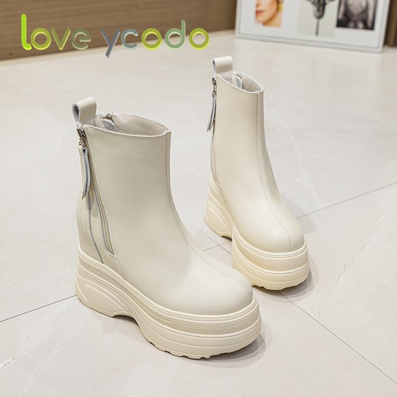 Женские ботинки-бустеры из натуральной кожи, женские удобные и дышащие повседневные кожаные ботинки