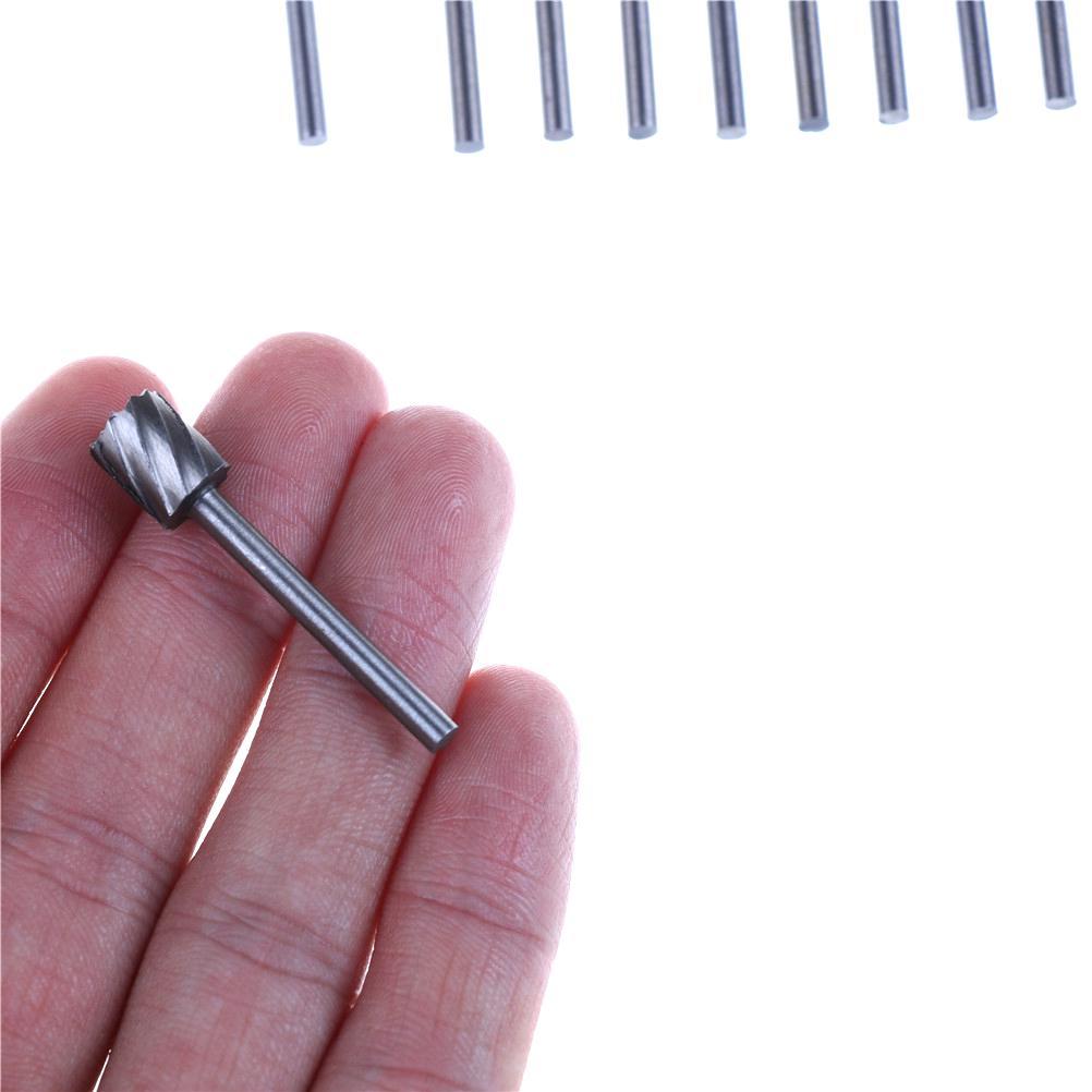 10Pcs 1/8 Inch Shank Milling Rotary File Burrs Bit Set Wood Carving Rasps