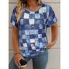 Летняя классическая женская футболка с круглым вырезом и коротким рукавом, топы с 3D принтом в клетку, уличные футболки, повседневная одежда оверсайз