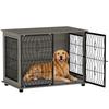 Dog Crate Furniture End Table w/ Plush Washable Cushion, Lockable Door, for Large Dogs