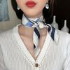 Korean Style Square Silk Scarf for Women: Professional Decorative Necktie Versatile for Spring & Autumn Neck Protection Accessory