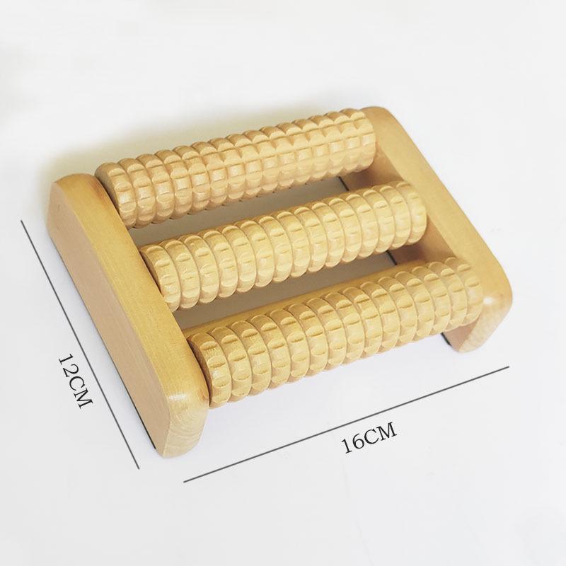 Утолщенная деревянная подошва для ступней и роликовый массажер для ног с акупунктурным шариком