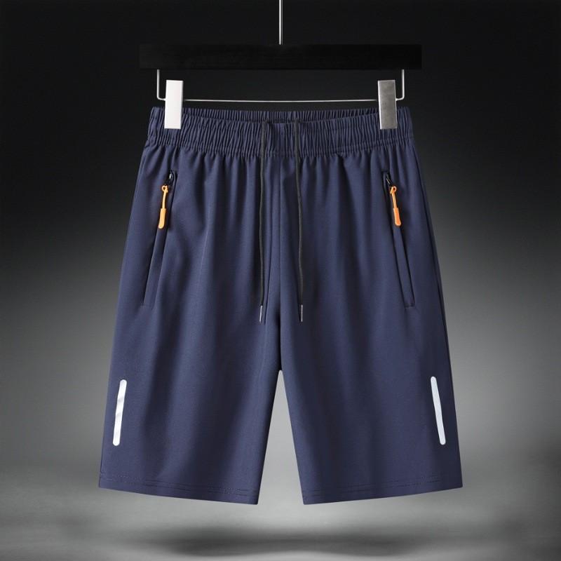 Men Summer Ice Silk Shorts With Elastic Waistband For Casual Leisure And Sports