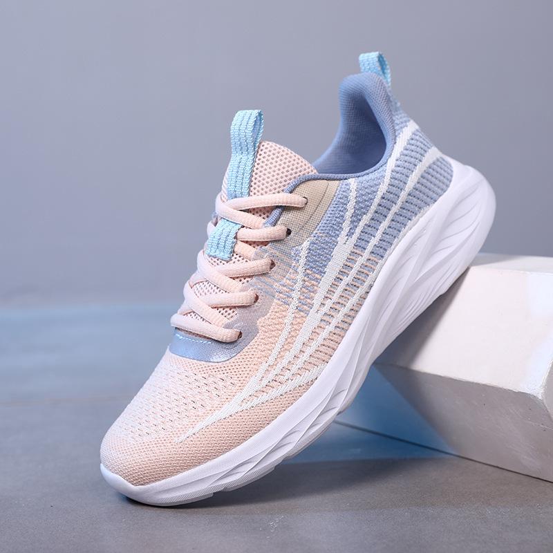 2025 весна новая женская обувь летящая тканая спортивная обувь дышащая сетчатая повседневная обувь модная многоцветная легкая студенческая обувь