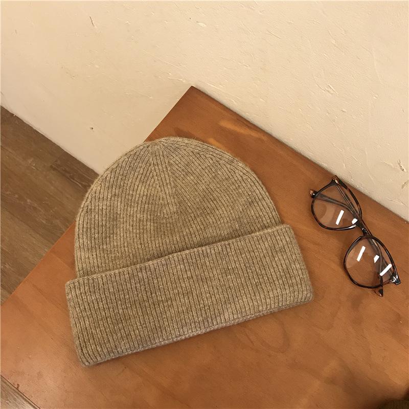Cashmere Knitted Woolen Hat with Large Head Circumference Loose Ear Protection Warm and Face Friendly Small and Versatile Fashionable Hat