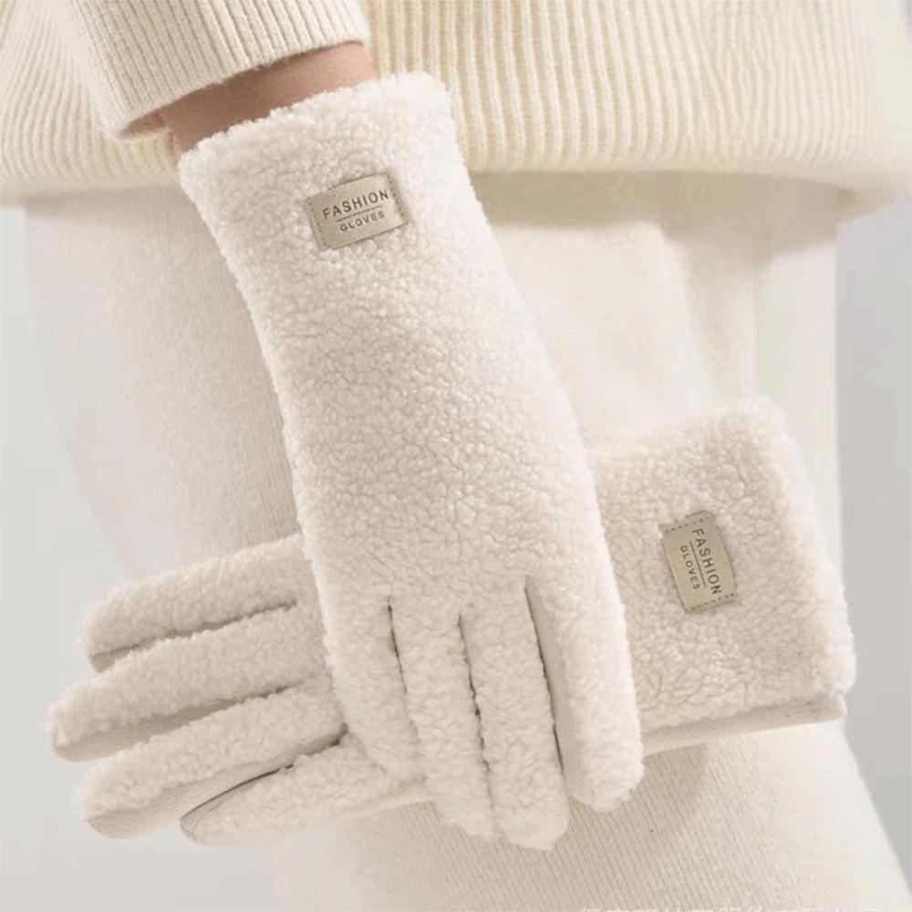 Windproof Keep Warm Gloves Imitation Fleece Mittens New Full Finger Gloves  Outdoor