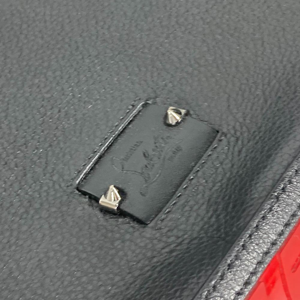 Christian Louboutin Logo Kibi Vanity bag Hand Bag Leather Black