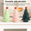 Lighted Ceramic Christmas Tree Small Xmas Tree Figurine with Fruit Tree Topper Holiday Tabletop Centerpiece for Home Mantel Shelf Fireplace Decor
