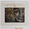 A Golden Flower Buddha Head Poster Canvas Painting Living Room Decorative Printed Wall Art Painting Frameless