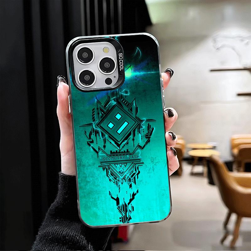 Мягкий чехол для телефона Geometry Dash для iPhone 15 16 17 Pro Max 17Air 16E 14 Plus 13 12 Mini Ударопрочный чехол Задняя крышка