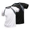 Мужская летняя спортивная футболка с коротким рукавом и круглым вырезом, впитывающая пот, быстросохнущая, мягкая, дышащая, контрастного цвета, эластичная рекламная рубашка, спортивный топ