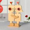 Valentine's Day Wooden Man Ornament Handmade Farmhouse Rustic Couple Robot Figurine Table Sign Home Office Desktop Decoration