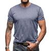 Men's Round Neck T-shirt Cotton Solid Color Short Sleeve Basic Tee Pullover