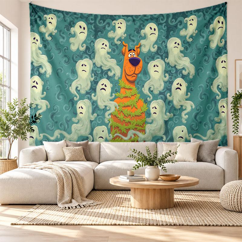 Scooby-Doo Wall Tapestry Home Decor Hanging Cloth Art Background Tapestry for Bedroom