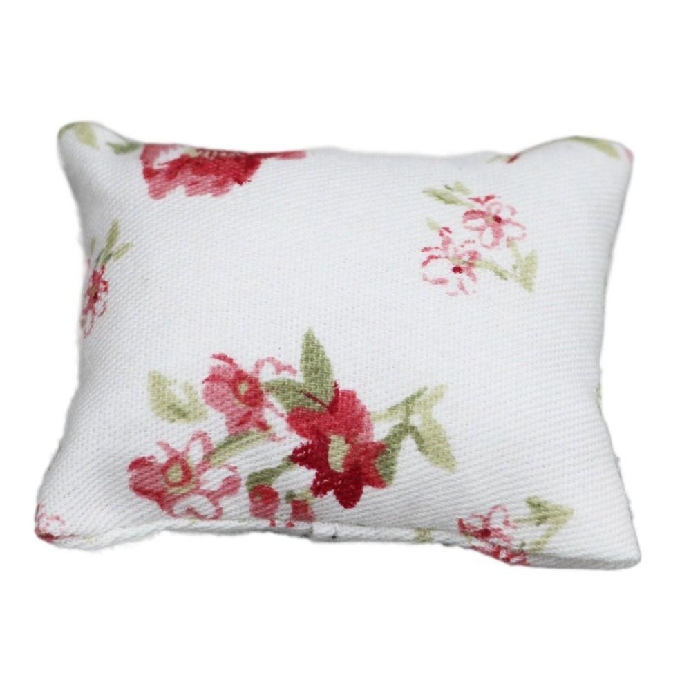 Аксессуары для кукольного дома Подушка в форме цветка в форме сердца Модель ролевой игры Моделирование Подушка в клетку Ob11