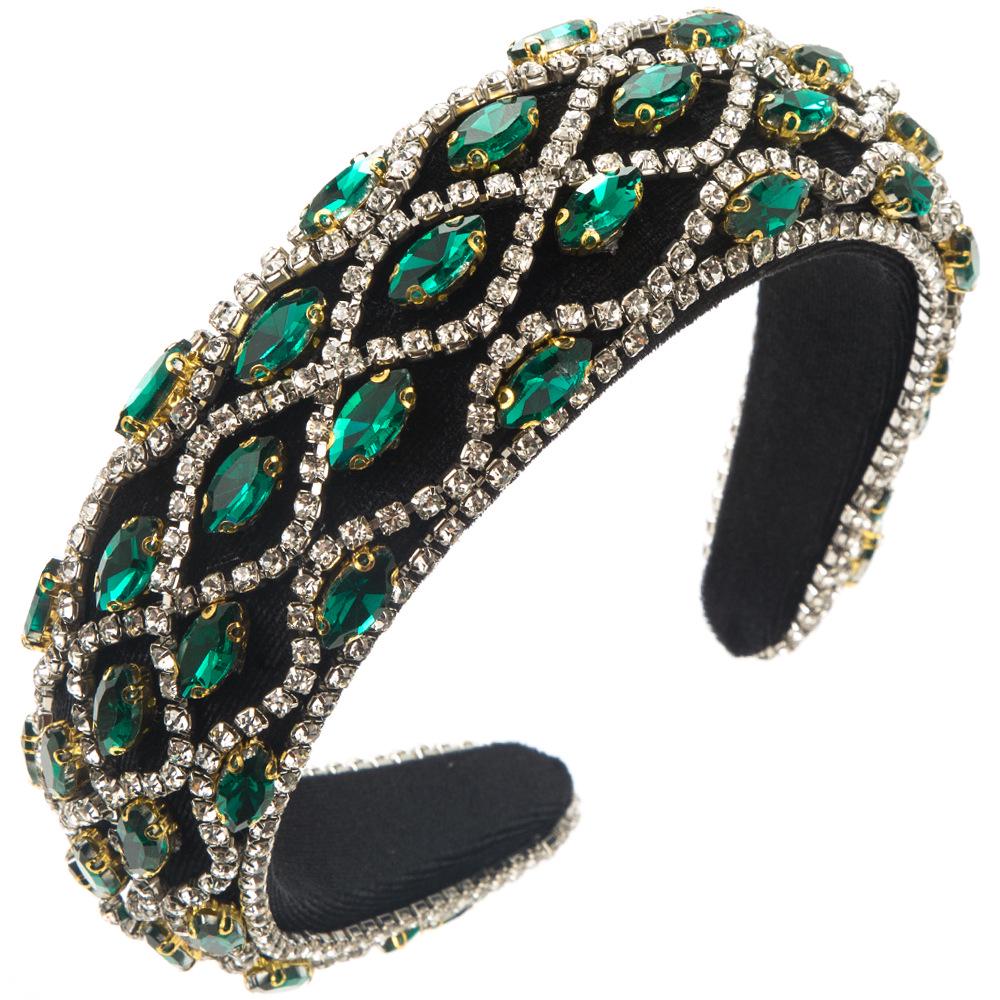 European-American Luxury Baroque Rhinestone Headband - Wide Edge & High-End Hairpin Accessory