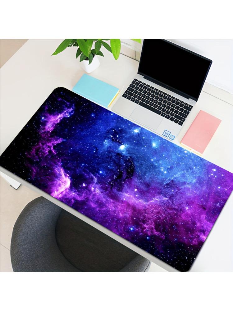 Dreamy Purple Sky Anime Gaming Mouse Pad Durable Rubber Non-Slip Base Stitched Edges Gamers Office Stylish Desk Accessory Gift