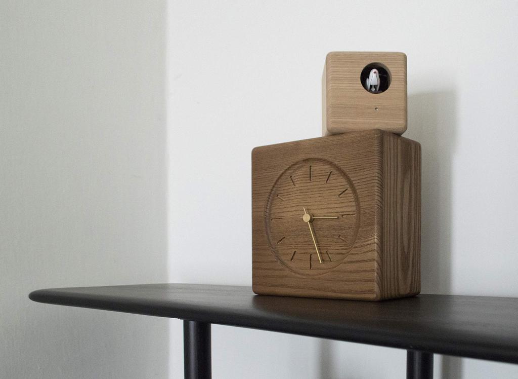 Lemnos Cubist Cuckoo Clock, Analog, B, GTS19-04, Brown and Natural, 18.6cm W x 27.6cm H x 10.6cm D