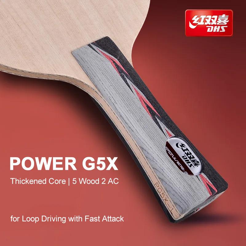 DHS POWER G5 G5X Table Tennis Blade 5 Wood 2 AC Ping Pong Blade Loop Drive with Fast Attack Pingpong Base Wood with Original Box