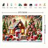 1pc 2D flat Christmas background cloth  including gingerbread house  candy cane  Christmas tree  and snowman