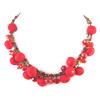 [P0792] - Artisanal Necklace 'Les Antoinettes' Red (handmade)