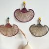 Natural Handheld Fan Hand-Woven Wall-mounted Fan Home Decor Cattail Fan  Home