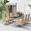 VidaXL Garden Dining Set and Cushions 7 Pcs Beige Poly Rattan, Dining Set 3157570