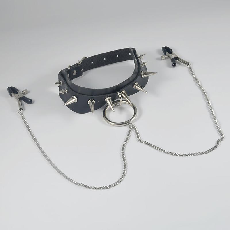 1 шт. Кольцо для соска с колье-чокером в стиле панк, длинная цепочка, штанга для пирсинга сосков, ювелирные изделия