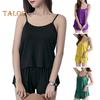 Women's 2 Piece Pajama Set Loose Cami Tank Top Shorts Set Summer Casual Sleeveless Sleepwear Home Bedroom Loungewear Suit
