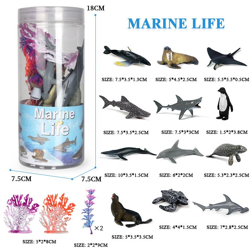 Oenux Набор миниатюрных животных Дикая морская жизнь Ферма Динозавр Игрушка Фигурка Модель Фигурки Зоопарк Милый Образование Детская игрушка Подарок