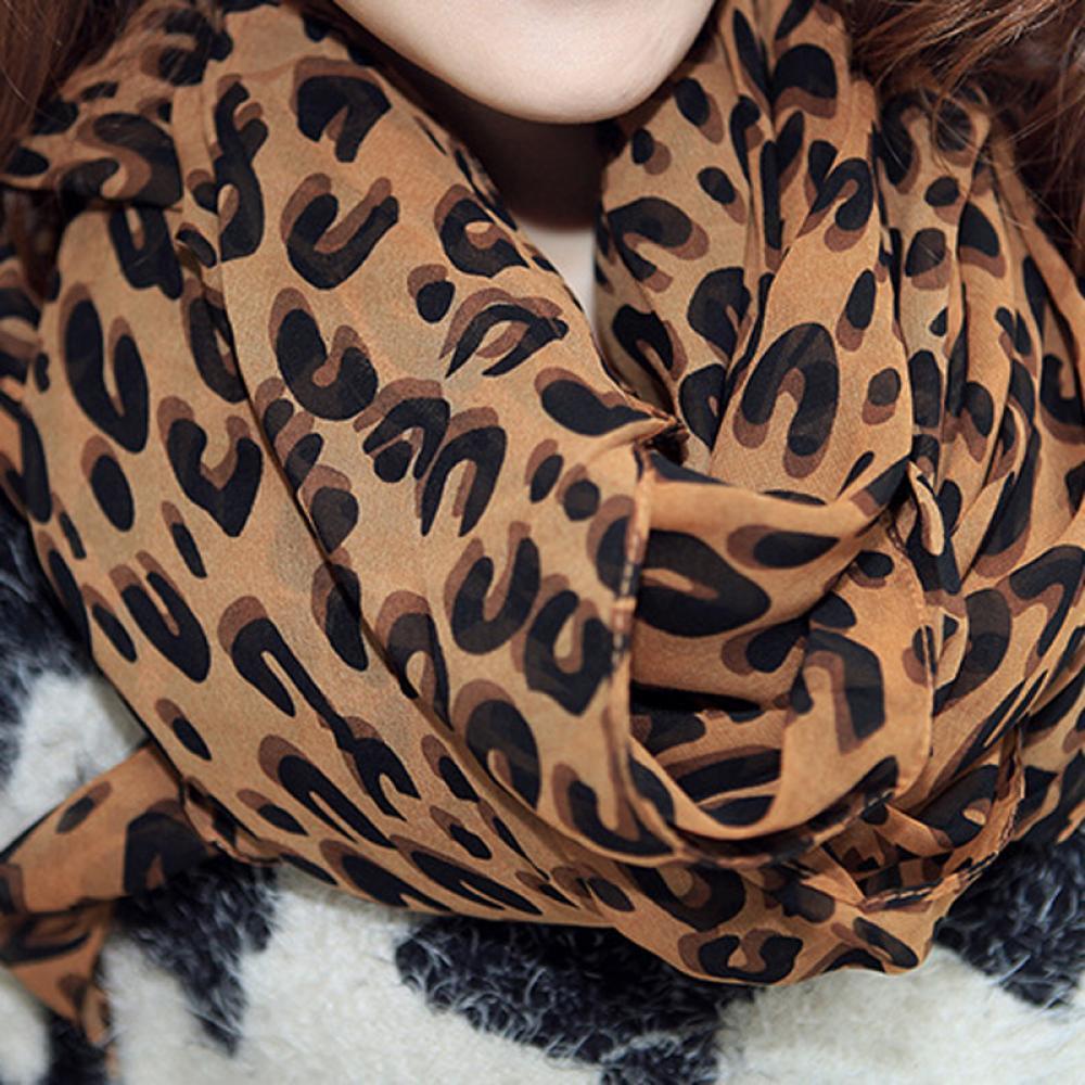 Long Fashion Ladies Wrap Leopard Scarf Shawl Chiffon