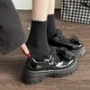 Fashion Shoes Woman Platform Dress New Retro Rome Mary Janes 2025 Spring Elegant Japanese Style PU Leather Bow Ladies' Single Shoes