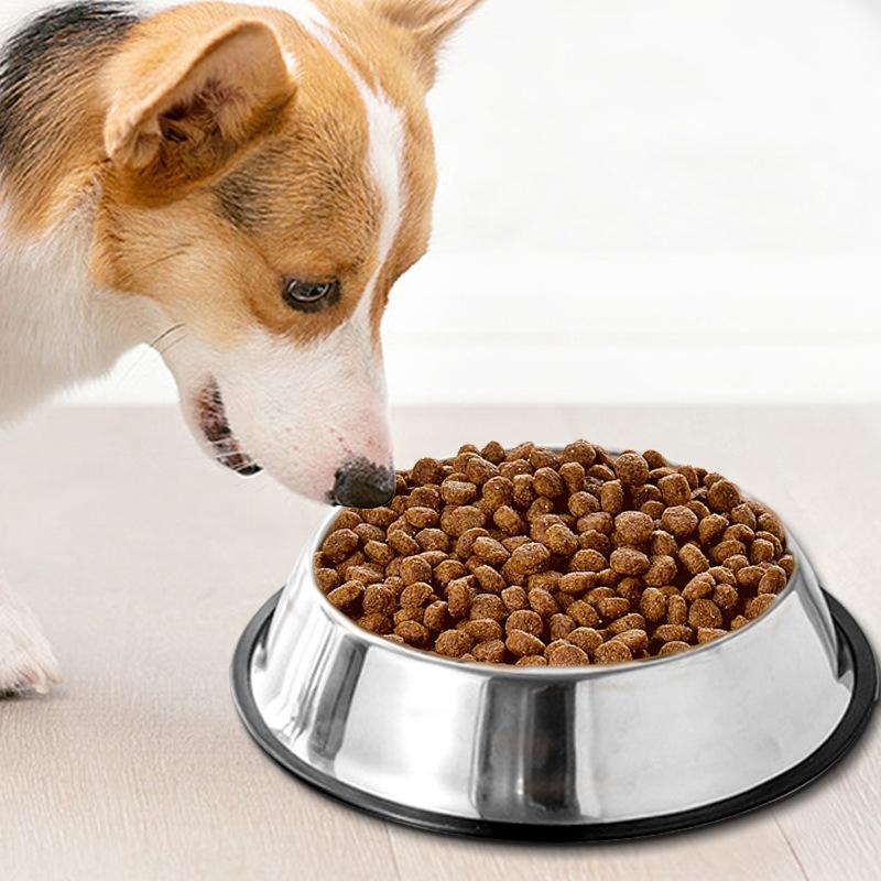 Classic Stainless Steel Dog Bowl Anti-Gulping Slow Feeder Safe Washable Pet Food Water Bowl Small Medium Large Dog Slow Eating