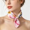 Lightweight Silk Scarf Breathable Printed Neck Scarf Accessory Pearl Buckle Scarf  Female