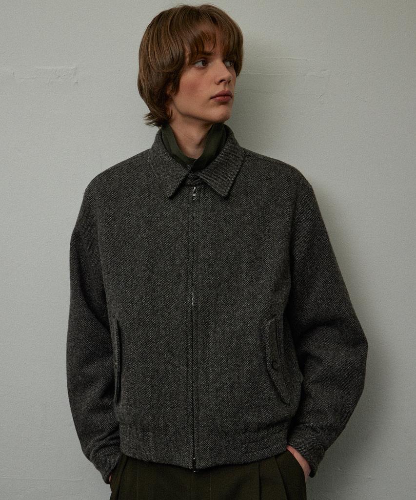 Learve Chinese Birdseye Tweed Wool Blouson