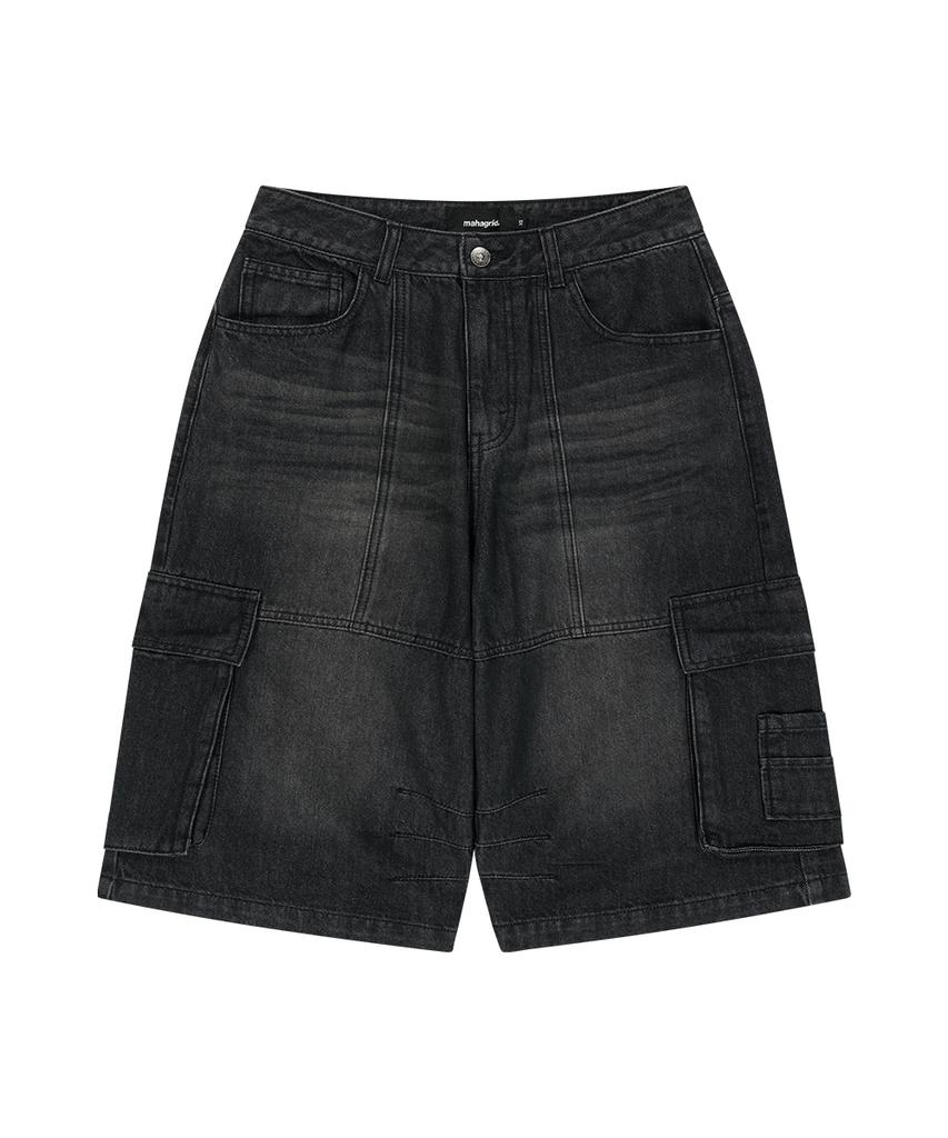 MAHAGRID Bermuda Cargo Denim Short Black(Mg2Gmmd113A)