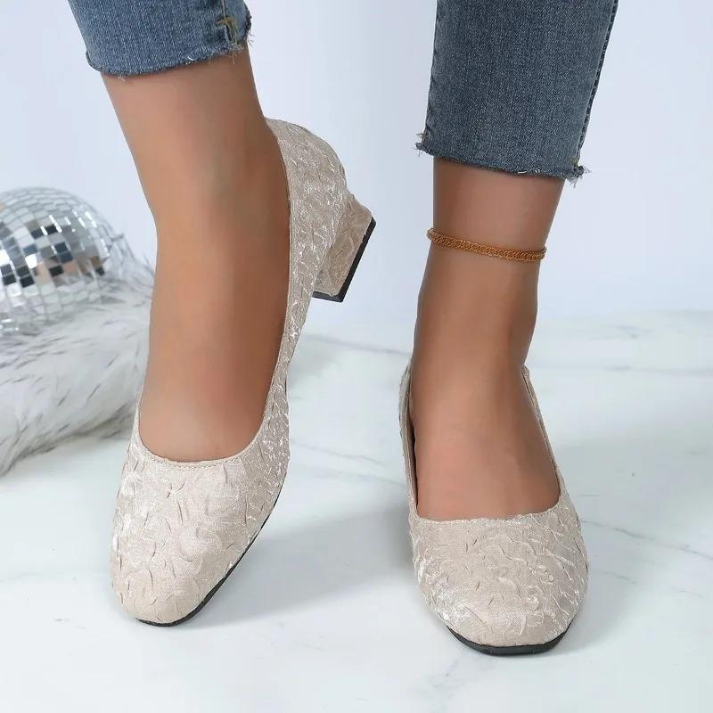 Женские летние сандалии, сандалии с открытым носком, кружевные модельные туфли, женские босоножки на высоком каблуке, туфли-лодочки на квадратном каблуке, женская обувь