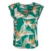 Green Tropical Print V-neck Sleeveless Top Women