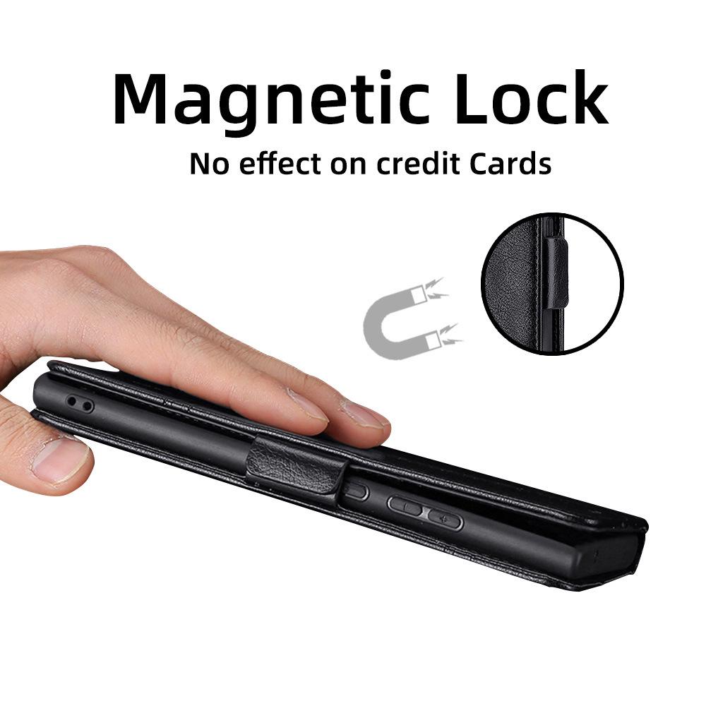 Магнитный чехол-книжка для ZTE Blade A72 - Противоударная кожаная обложка с подставкой для 4G/5G.