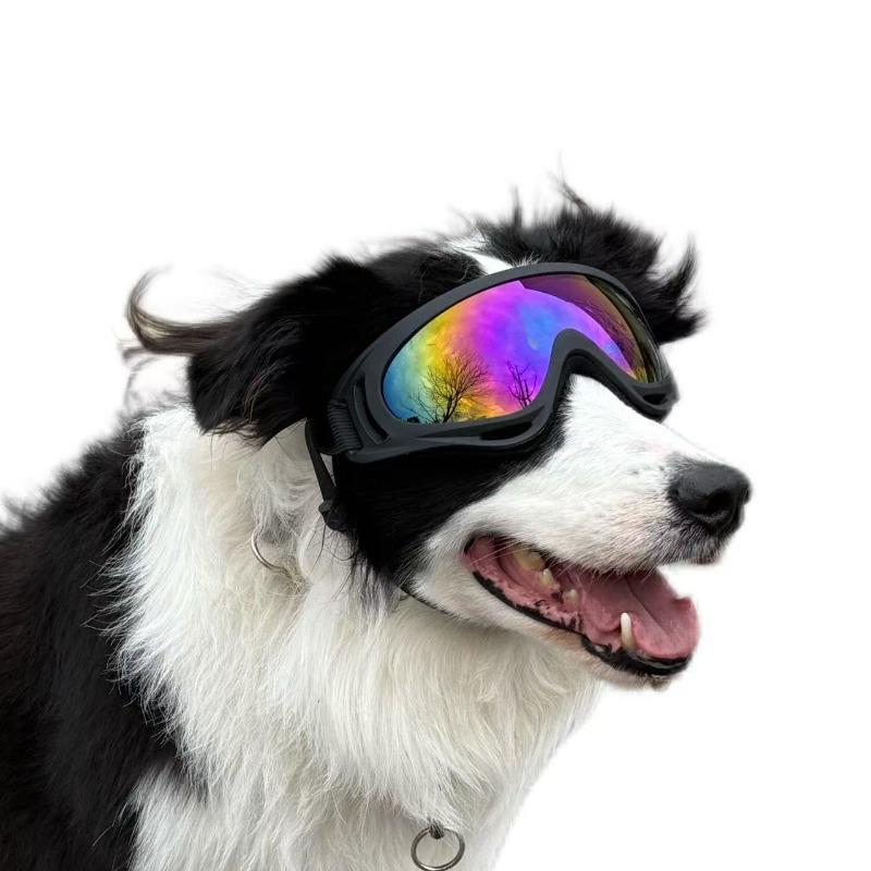 UV400 Anti-Fog Dog Goggles Adjustable Double Strap Windproof Dustproof Pet Sunglasses for Medium Large Dogs Riding Driving