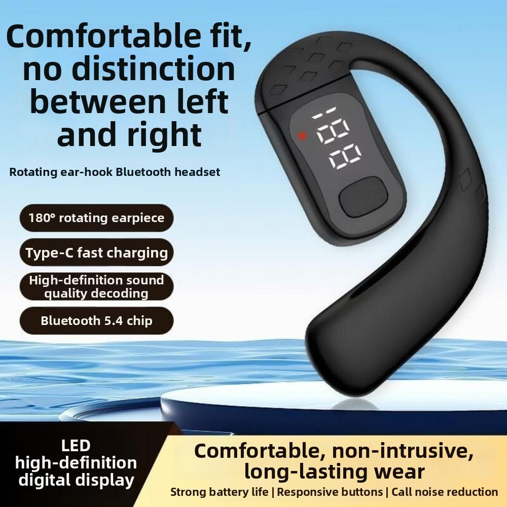 1pc Single Clip-On Ear Headphones Bluetooth 5.4 Earbuds Fashion Earphone
