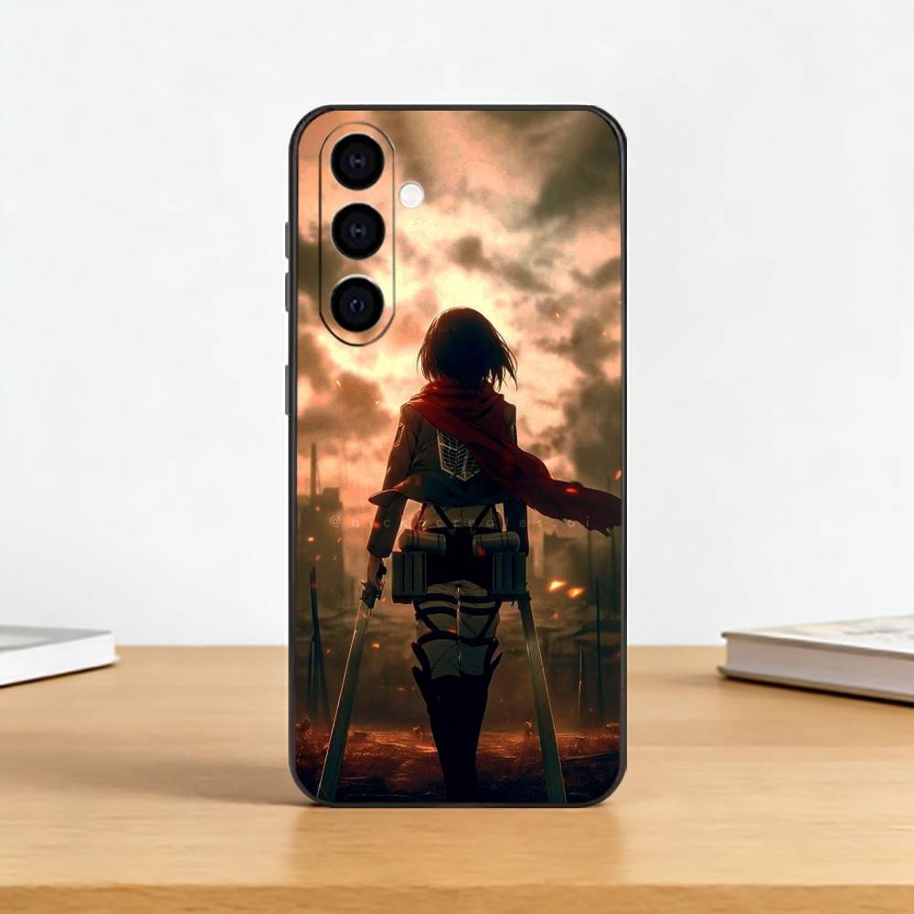 Чехол для телефона A-Атака на Титанов Микаса для Samsung Galaxy A73, A72, A71, A70, A53, A52, A51, Другие Мягкий Черный Чехол