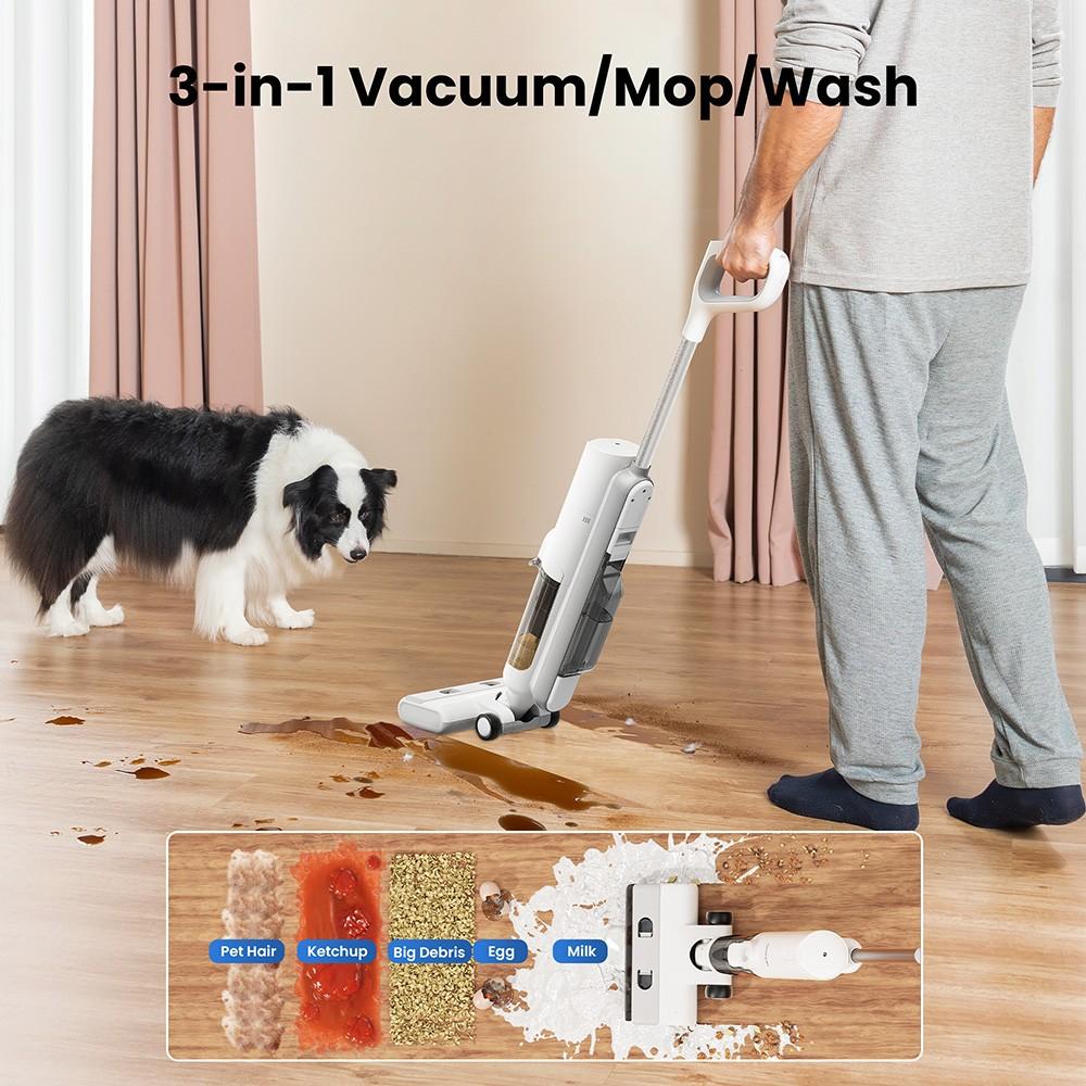 Refurbished Proscenic F10 Pro Cordless Vacuum and Mop, 30min Runtime, Self-Cleaning, LED Screen, All-Around Edge Cleaning